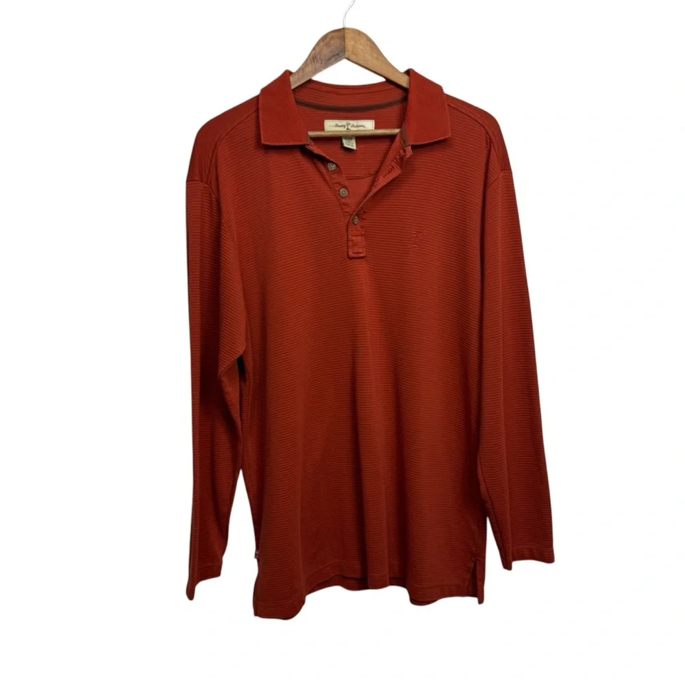 Tommy Bahama Orange Polo Shirt with Soft Fabric and Relaxed Fit